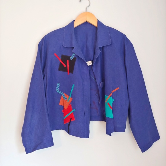 Beppa Jackets & Blazers - Vintage Beppa Patchwork Cropped Blazer Size XS